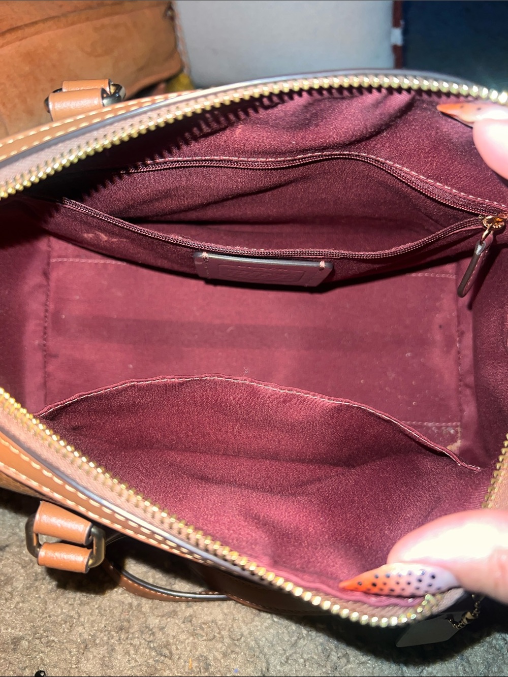 Coach Pebbled Leather Crossbody Satchel in Brown - Picture 4 of 6